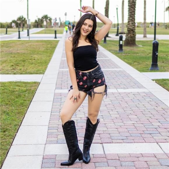 NEW Western Cowboy Boots for Women - Knee High Wide Calf Cowgirl Boots - Picture 2 of 7